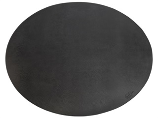 Oval Placemat // black bonded leather